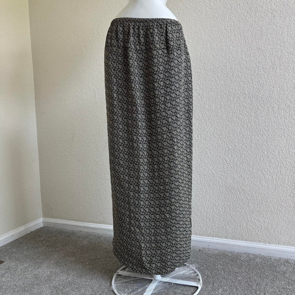 Maternité vintage black and beige maxi skirt with elastic waistband